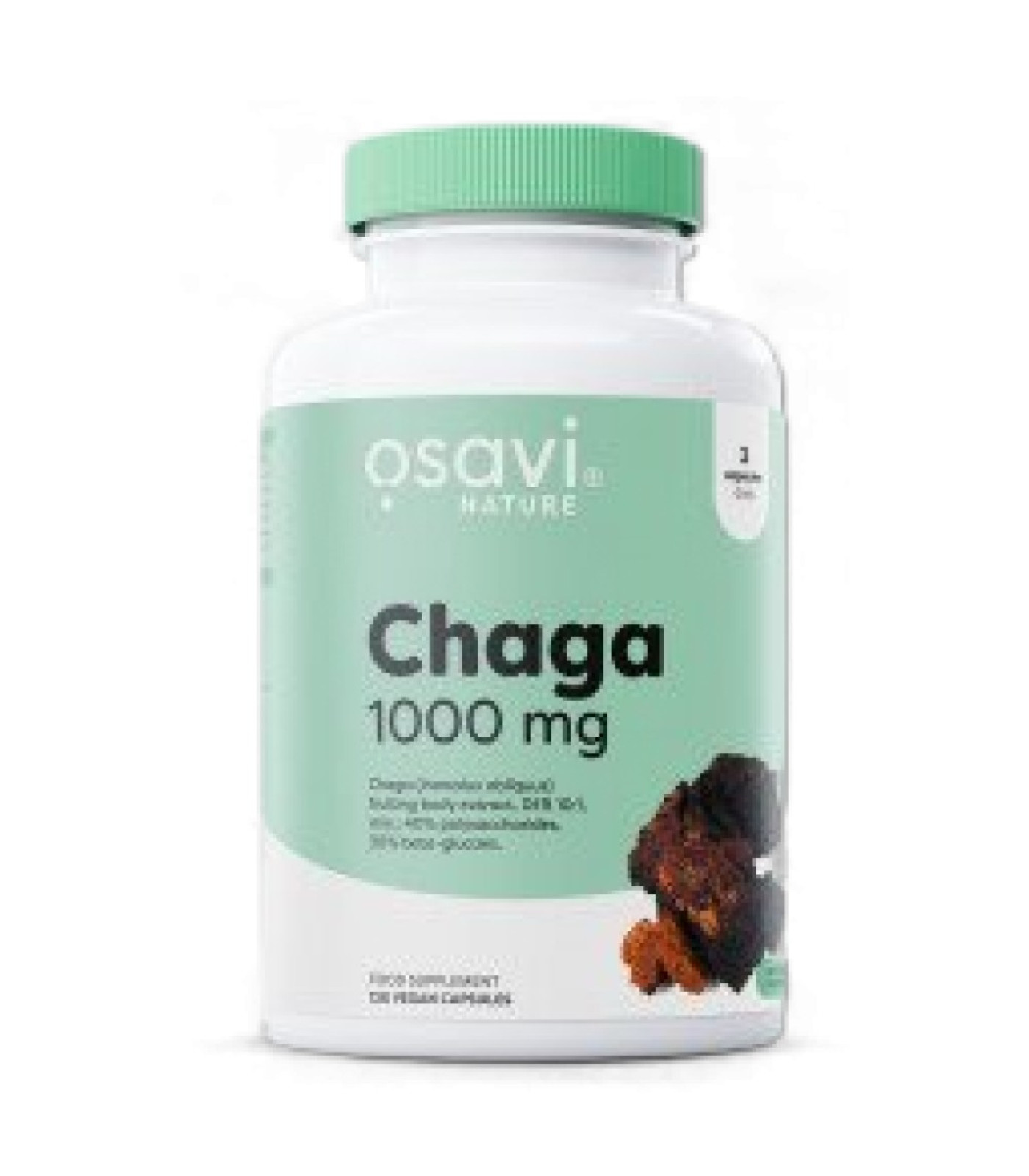 Osavi - Chaga 1000 mg | Minimum 30% Beta-Glucans (120 дози) / 120 капсули
