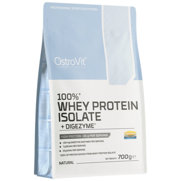 OstroVit - Whey Protein Isolate + DigeZyme® Digestive Enzymes (23 дози) / 700 грама