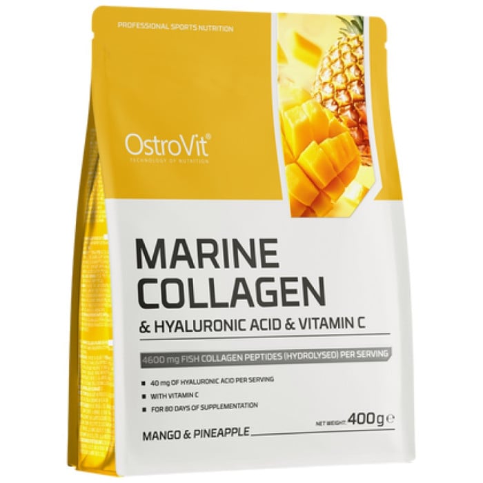 OstroVit - Marine Collagen & Hyaluronic Acid Powder | with Vitamin C (80 дози) / 400 грама