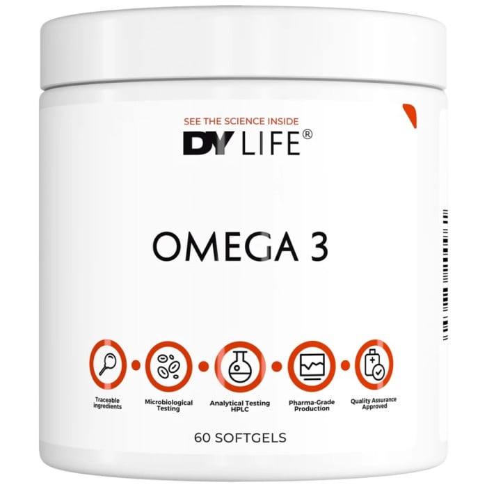 Dorian Yates Nutrition - DY Life Omega 3 500 mg | with 10% EPA & 50% DHA (20 дози) / 60 Гел капсули