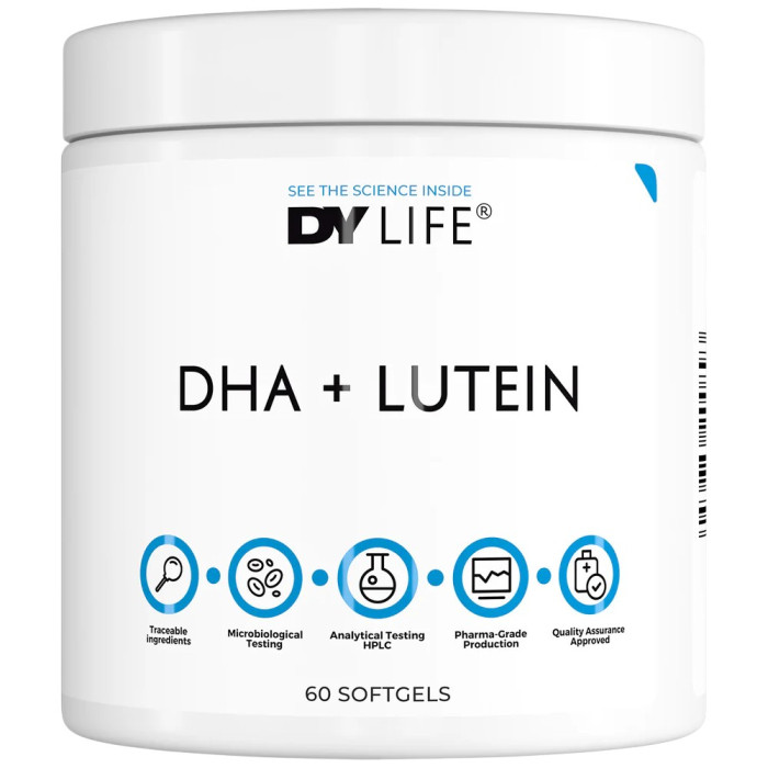 Dorian Yates Nutrition - DY Life DHA + Lutein | 600 mg DHA + 6 mg Lutein (30 дози) / 60 Гел капсули