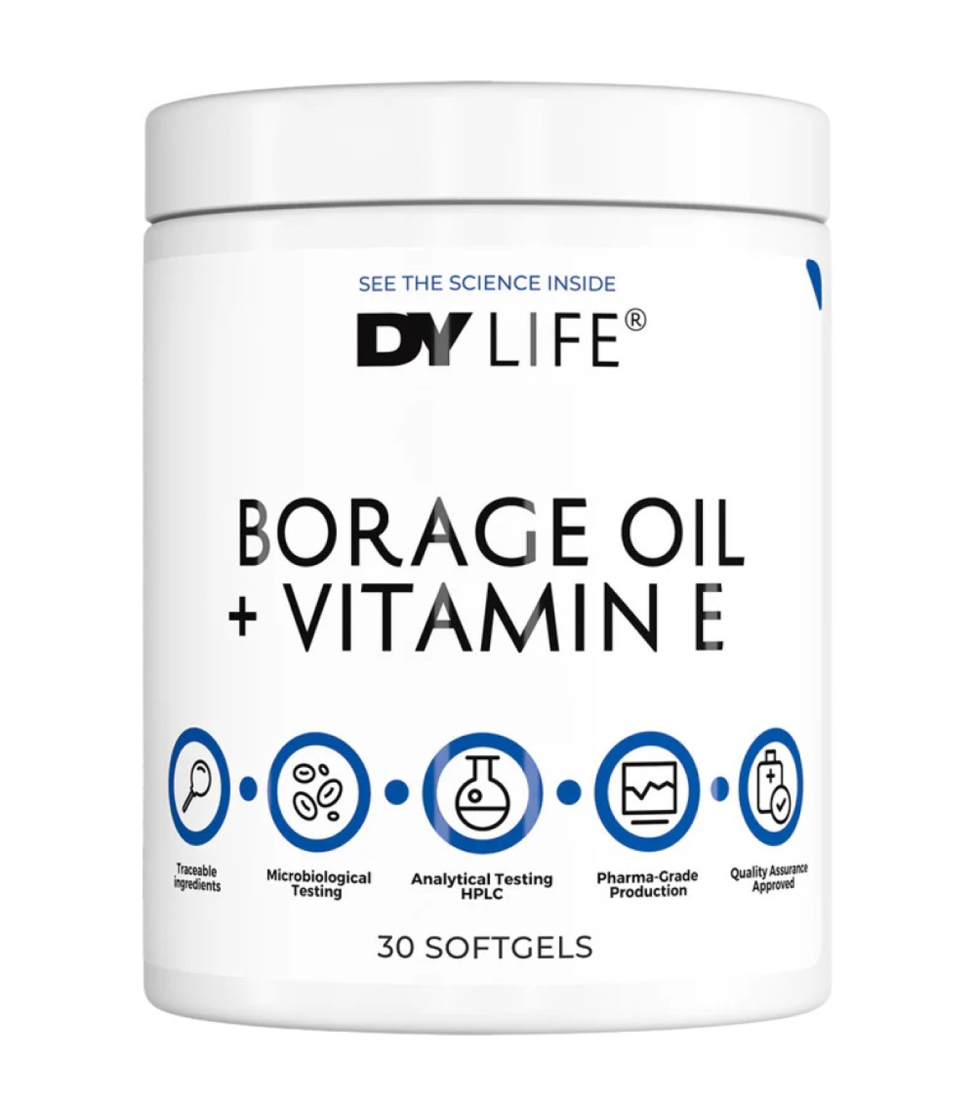 Dorian Yates Nutrition - DY Life Borage Oil + Vitamin E (30 дози) / 30 Гел капсули Dorian Yates Nutrition - DY Life Borage Oil + Vitamin E (30 дози) / 30 Гел капсули