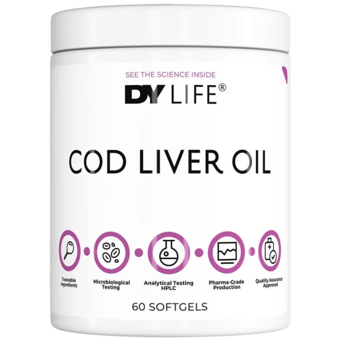 Dorian Yates Nutrition - DY Life Cod Liver Oil 408.8 mg | with Vitamin A & D3 (60 дози) / 60 Гел капсули