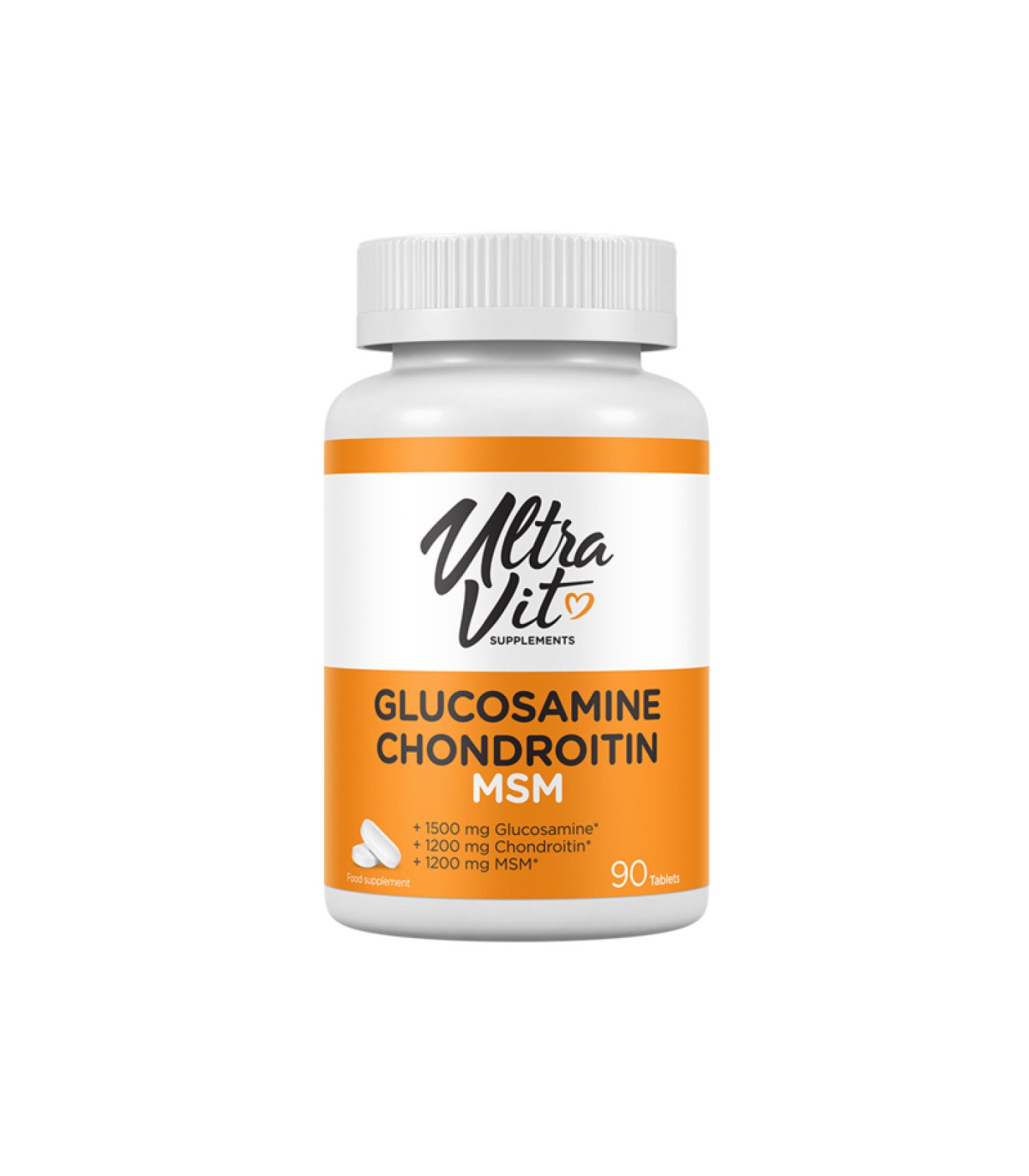 UltraVit Glucosamine Chondroitin MSM - Ставен Комплекс, Разфасовка 90 tabs
