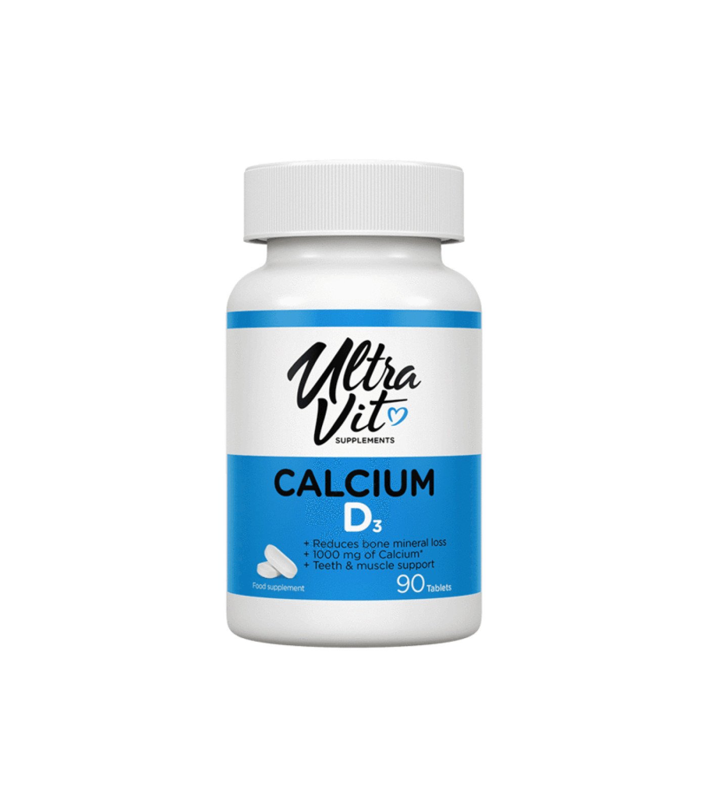 UltraVit Calcium D3 - Калций + Витамин D3, Разфасовка 90 tabs