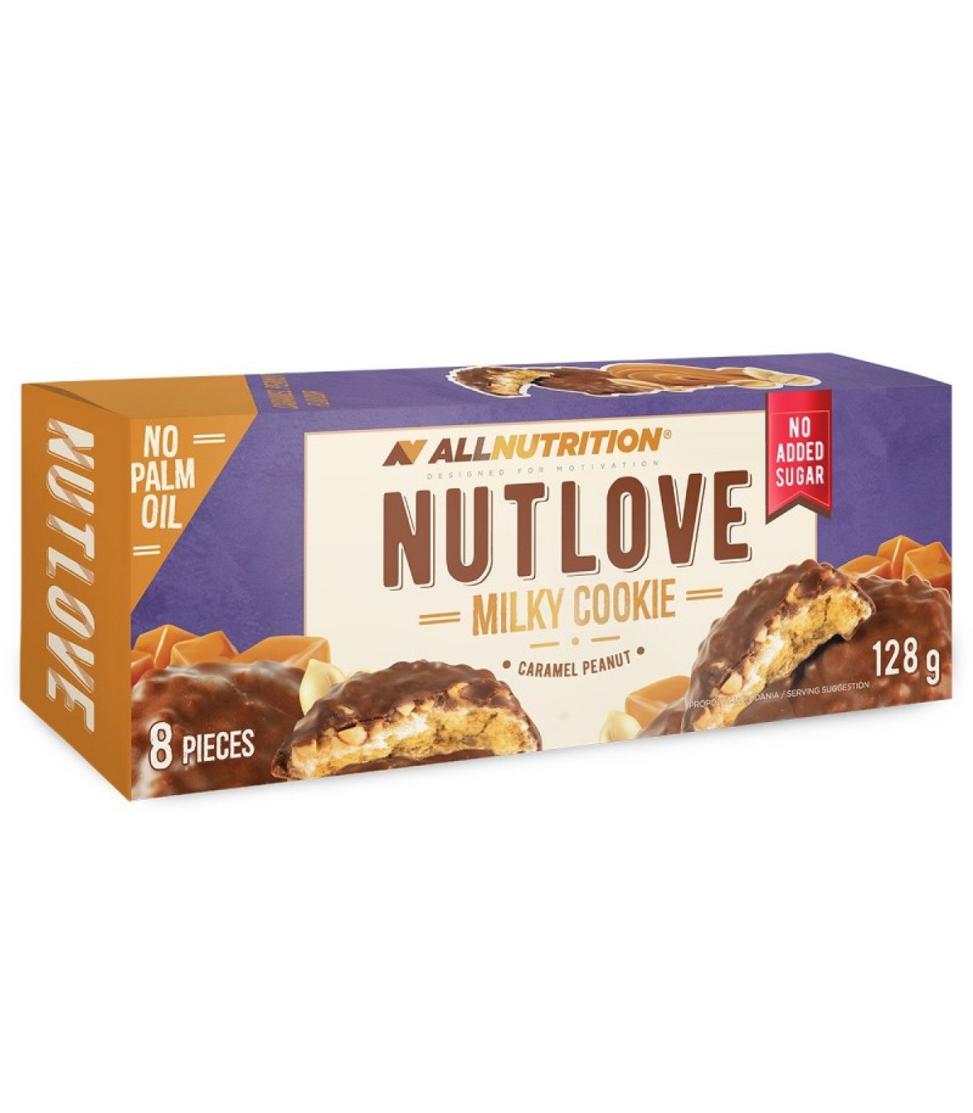 Allnutrition NutLove Cookie - Milk Chocolate Caramel Peanut - Диетичен Десерт, Разфасовка 128g