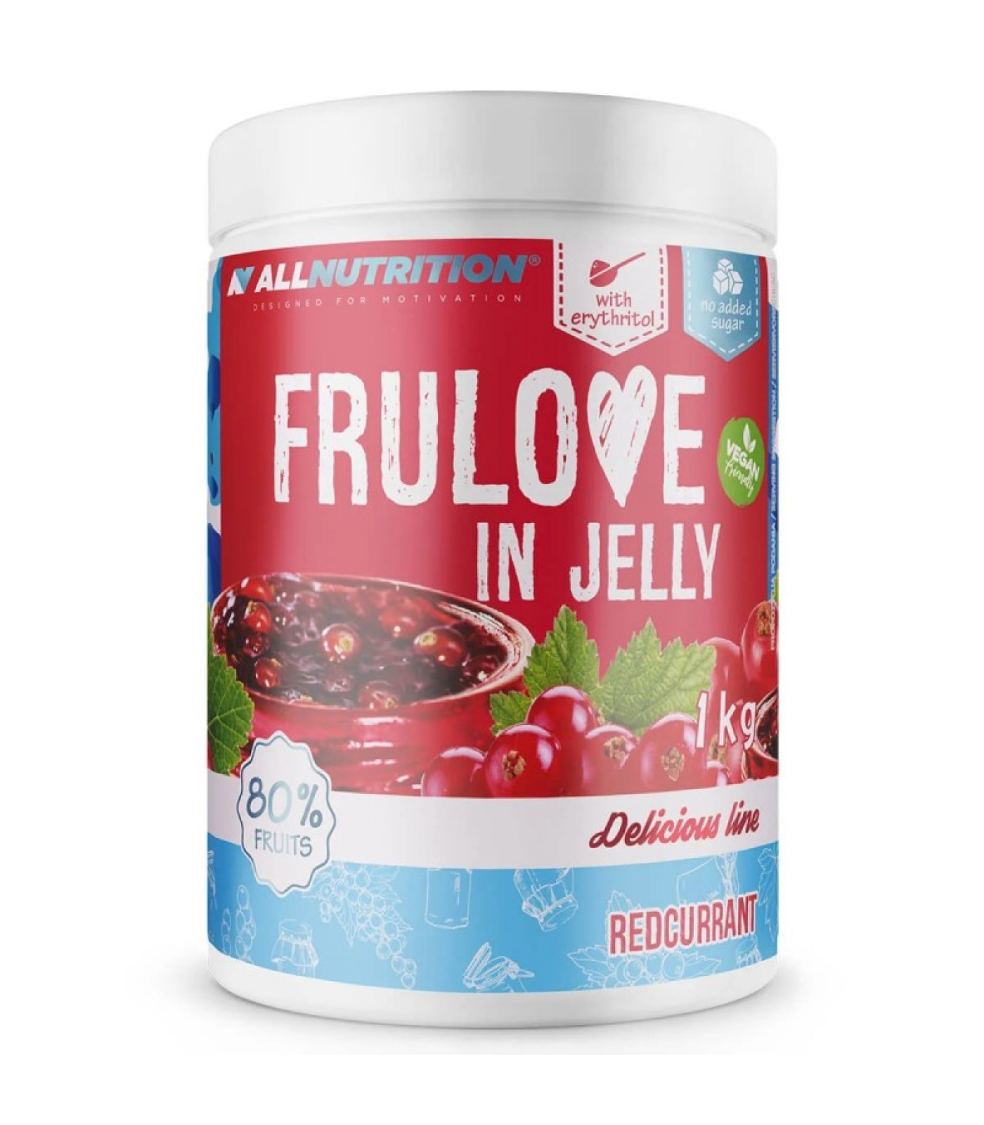 AllNutrition FruLove in Jelly - Redcurrent - Диетичен Конфитюр, Разфасовка 1kg