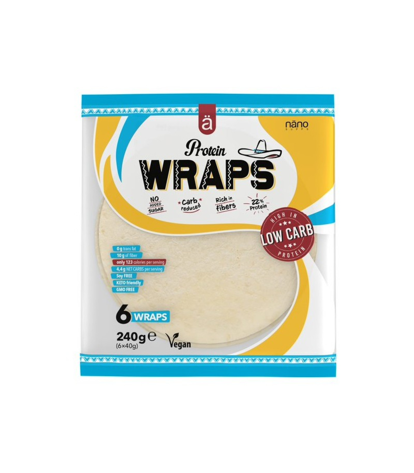 Nanosupps Protein Wraps - Протеинова Тортила Рап, Разфасовка 240g