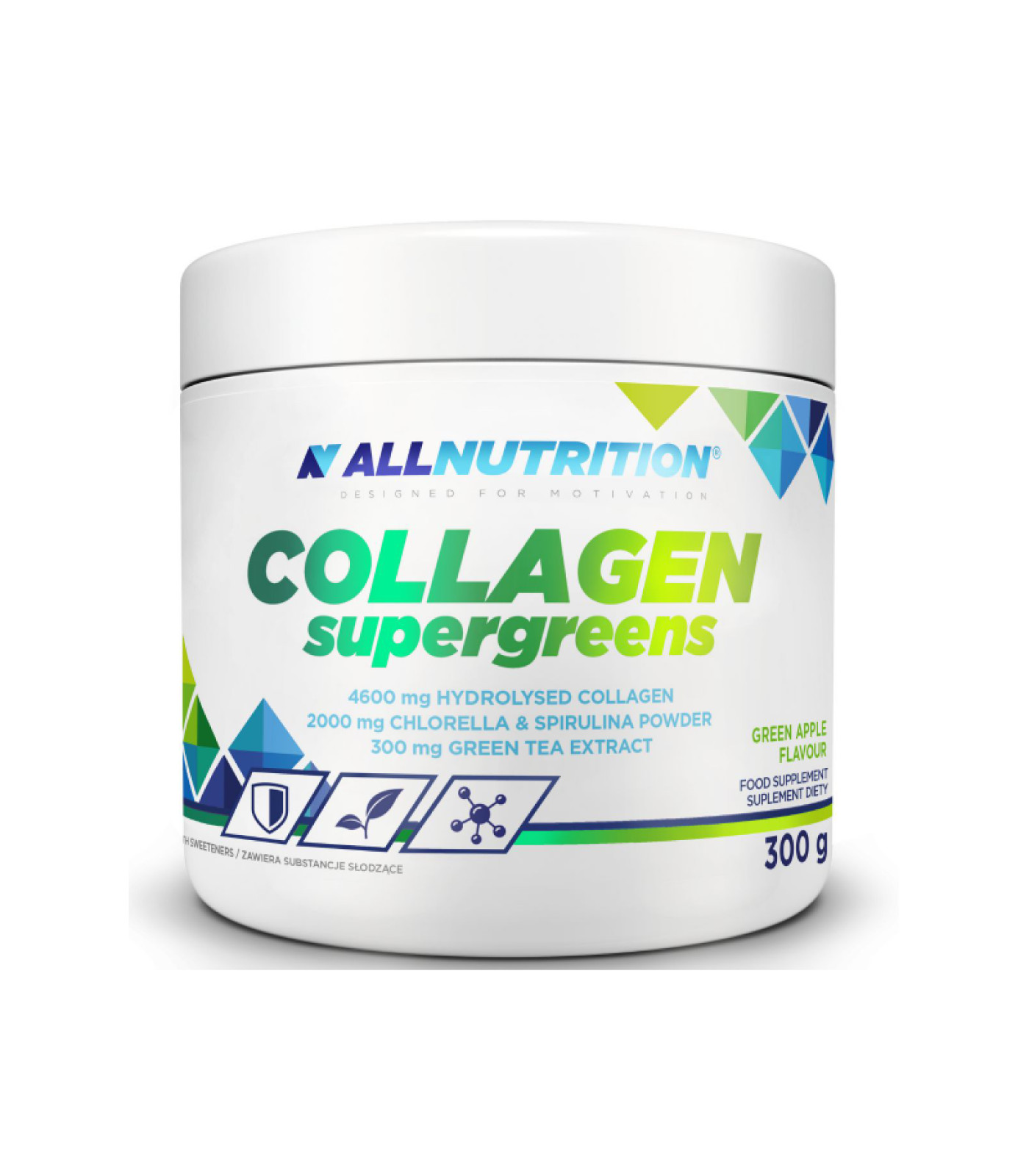 Allnutrition Collagen Supergreens - Антиоксидантна Формула, Разфасовка 300g