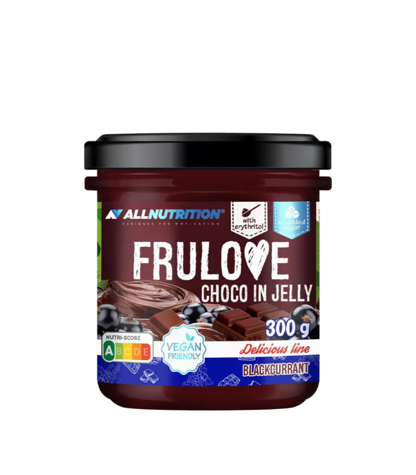 Allnutrition FruLove Choco In Jelly - Blackcurrant - Конфитюр, Разфасовка 300g Allnutrition FruLove Choco In Jelly - Blackcurrant - Конфитюр, Разфасовка 300g