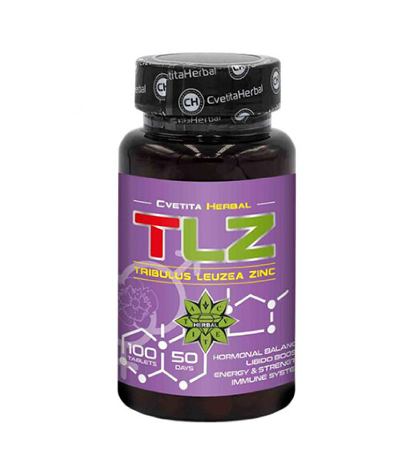 CVETITA HERBAL - TLZ - Tribulus, Levzea and Zinc / 100 Tabs