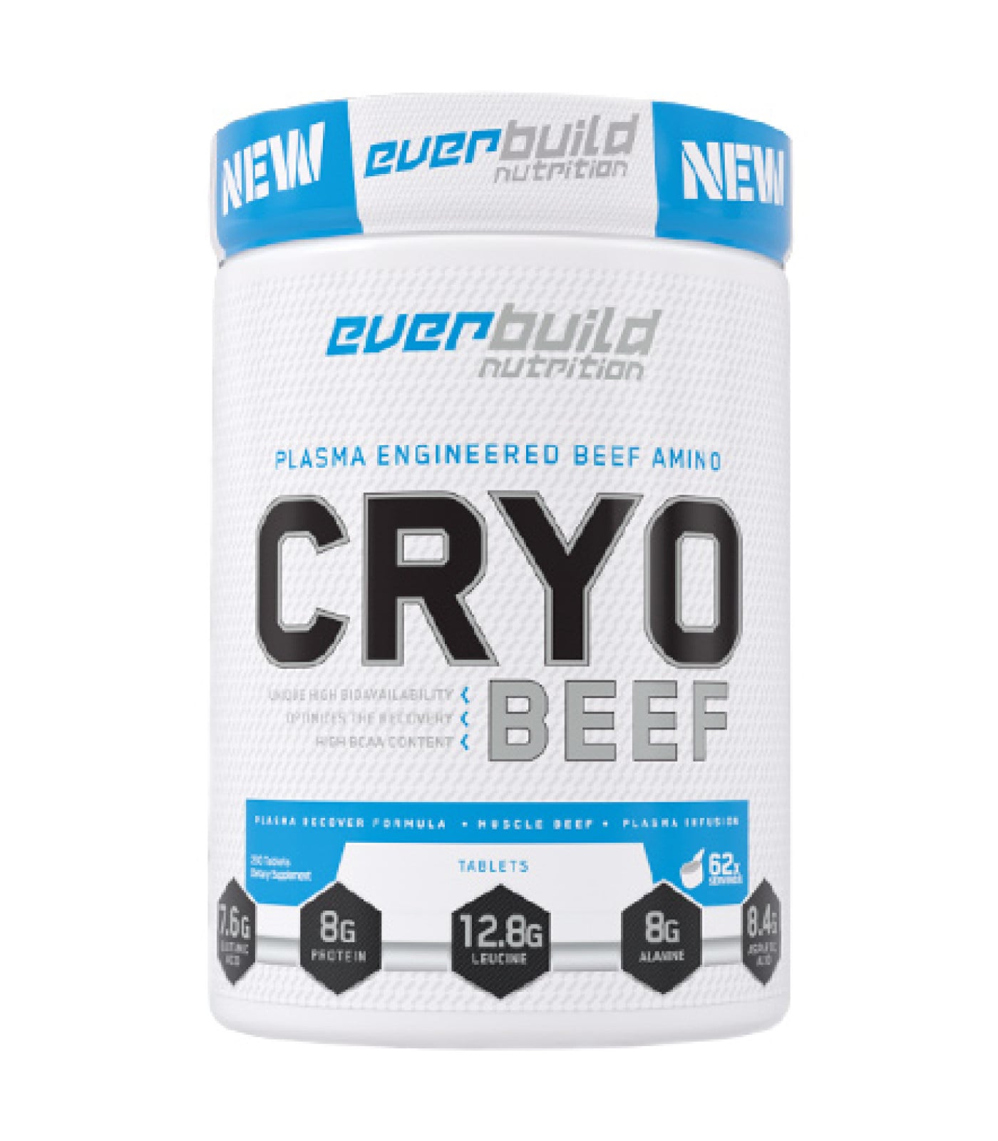 EVERBUILD - Cryo Beef Amino 8000 mg / 250 Tabs (62 дози)