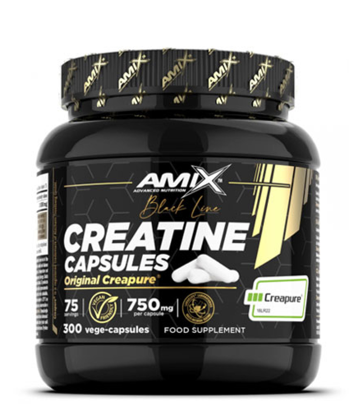 AMIX - Black Line Creatine Creapure 750 mg / 300 Vcaps (30 дози)
