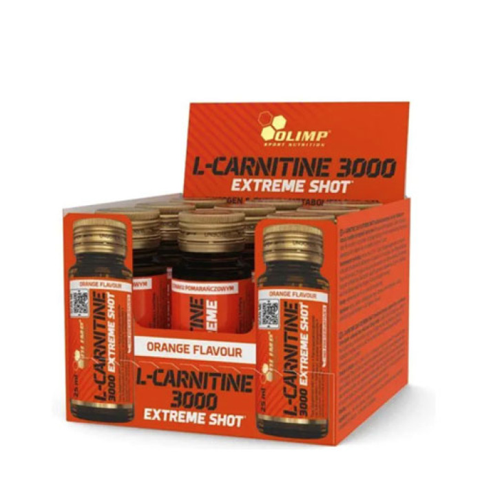 OLIMP - L-Carnitine 3000 Extreme Shot / Glass Ampoule Box / 9 x 25 ml