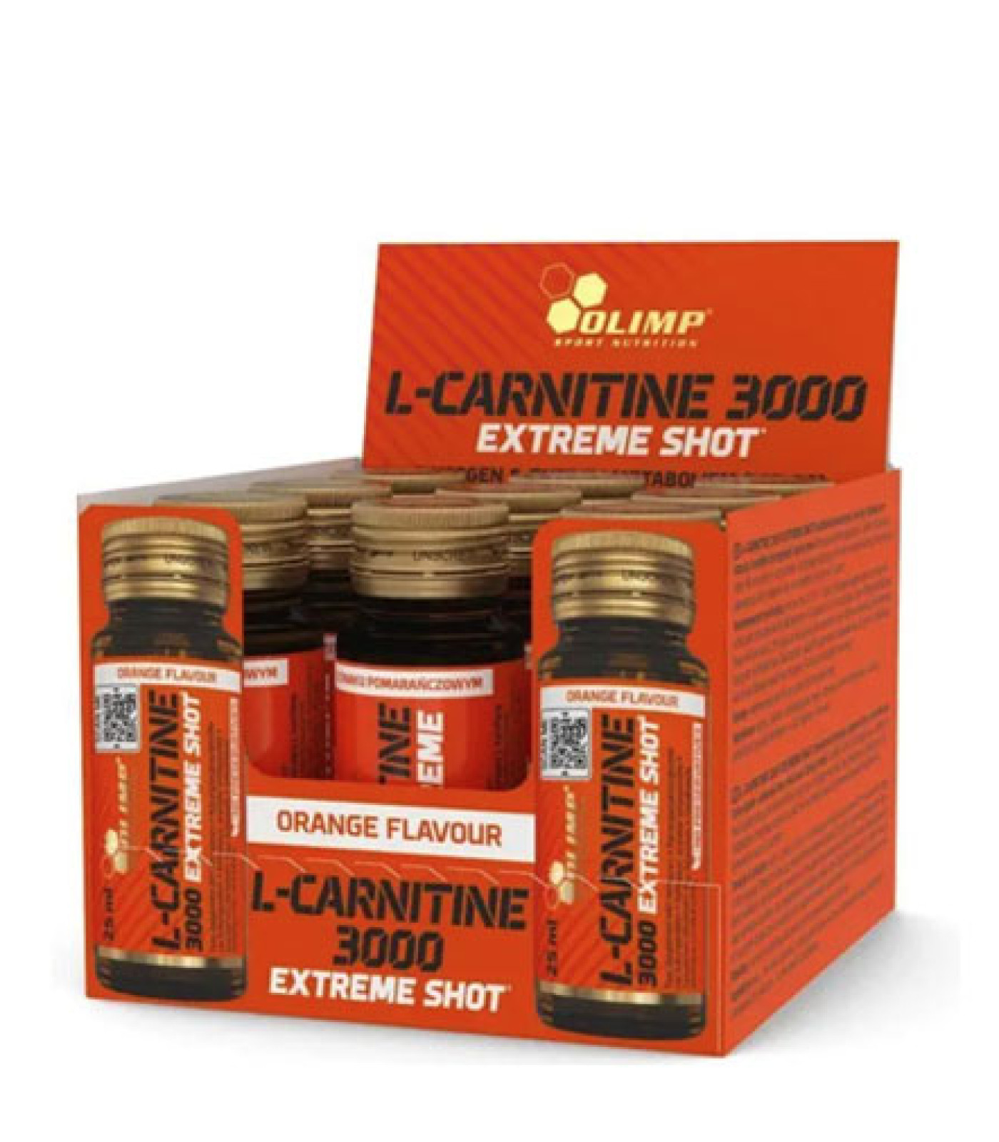 OLIMP - L-Carnitine 3000 Extreme Shot / Glass Ampoule Box / 9 x 25 ml
