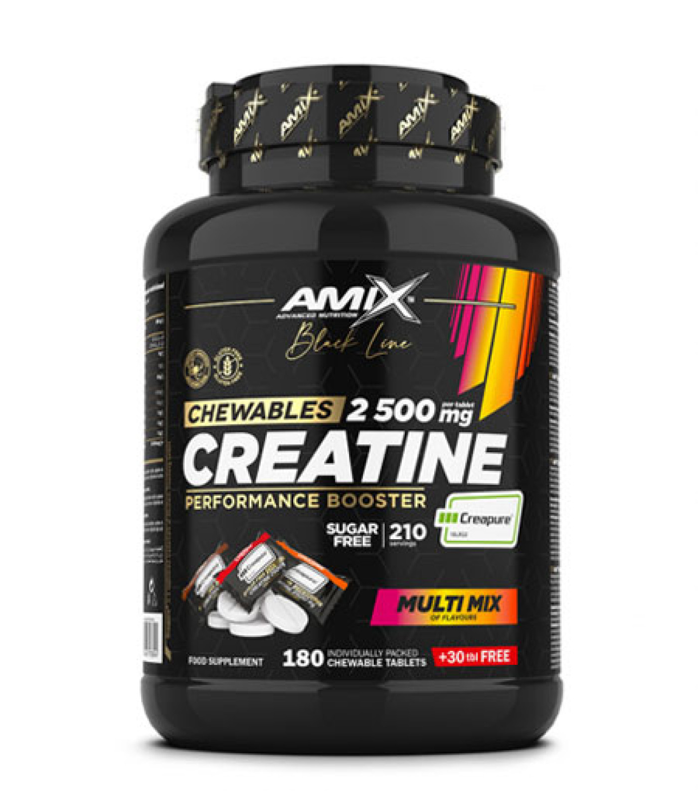 AMIX - Black Line Creatine Creapure 2500 mg Zero Sugar / 210 Chews (210 дози)
