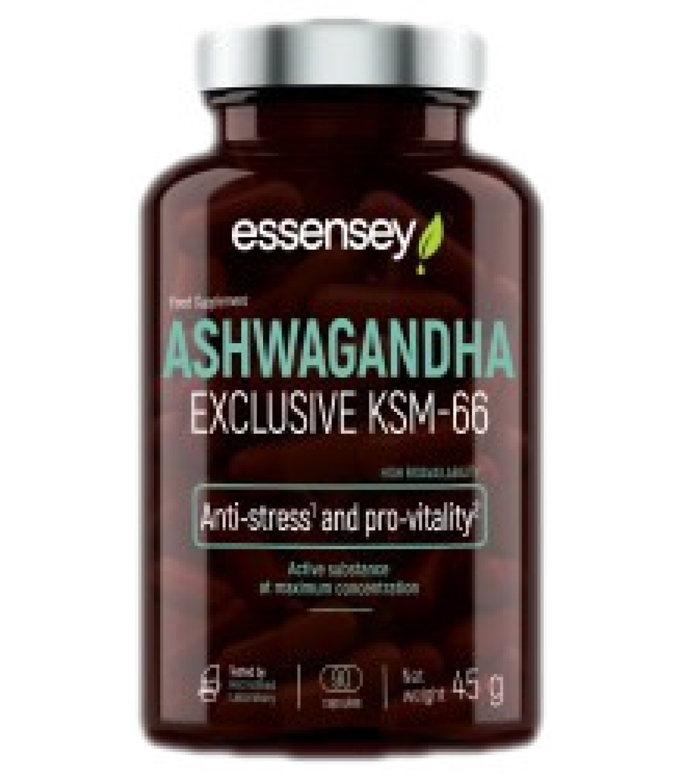 ESSENSEY - Ashwagandha KSM-66 200 mg / 90 капсули, 90 дози