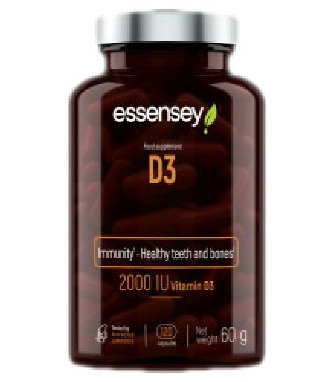 ESSENSEY - Vitamin D3 2000 IU / 120 капсули, 120 дози
