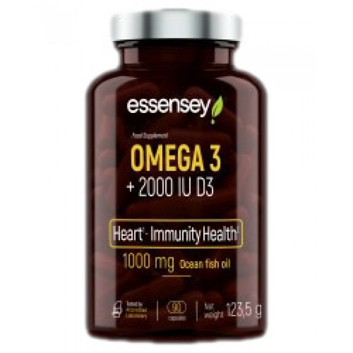 ESSENSEY - Omega 3 + Vitamin D3 2000 IU / 90 Гел капсули, 90 дози