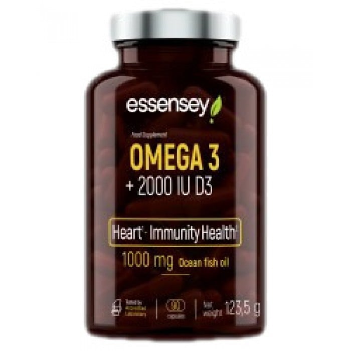 ESSENSEY - Omega 3 + Vitamin D3 2000 IU / 90 Гел капсули, 90 дози