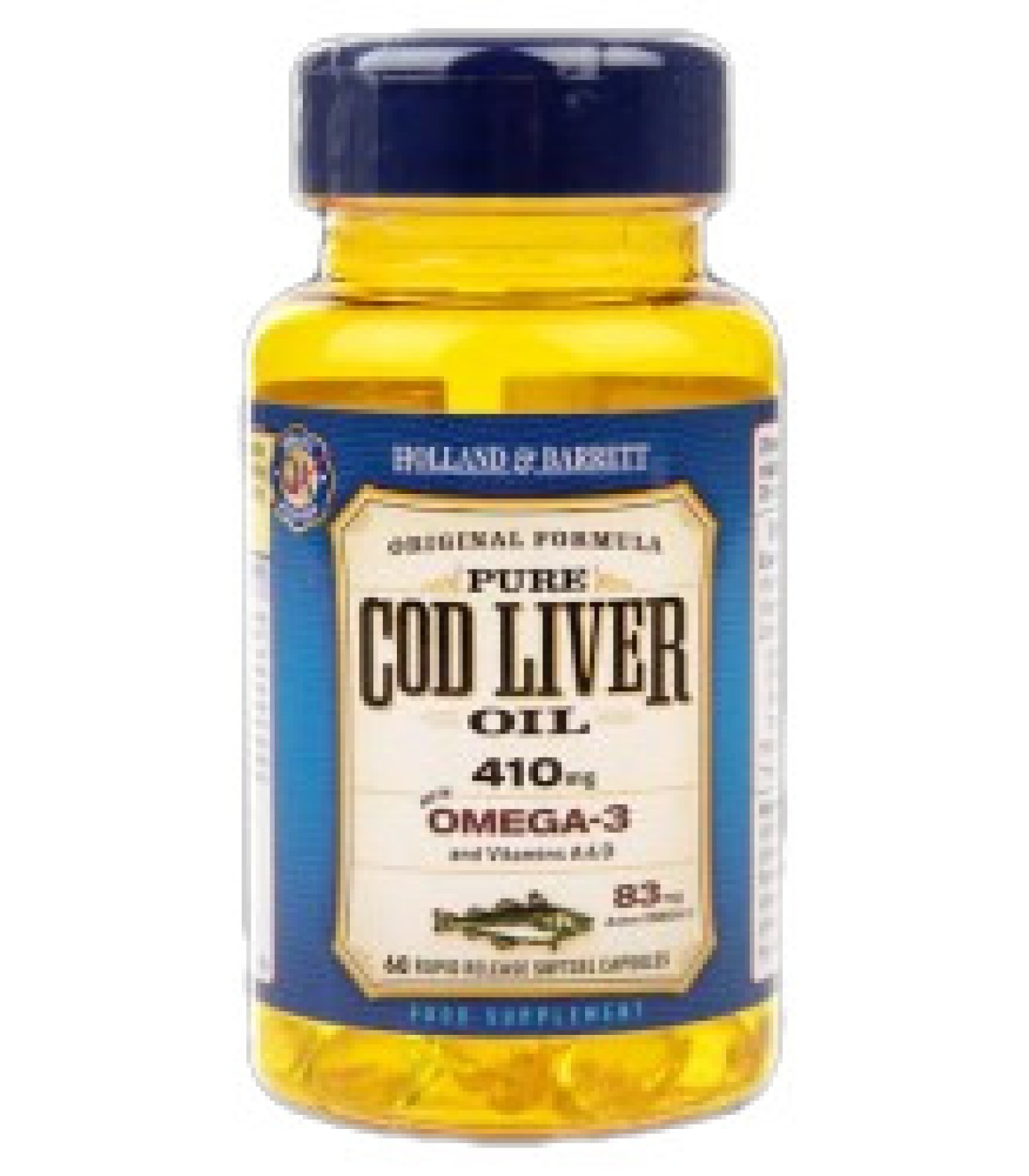 Holland And Barrett Pure Cod Liver Oil 410 mg / with Vitamin A & D