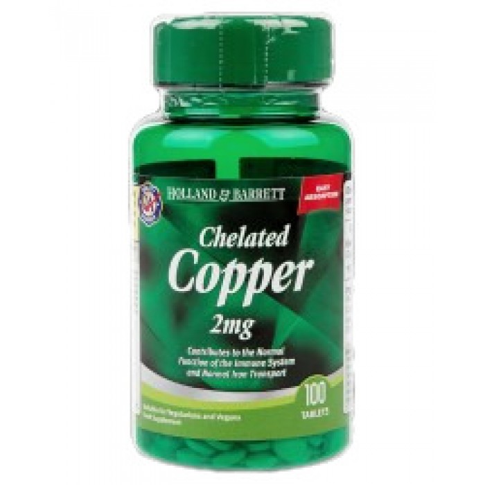Holland And Barrett - Chelated Copper 2 mg / 100 Таблетки