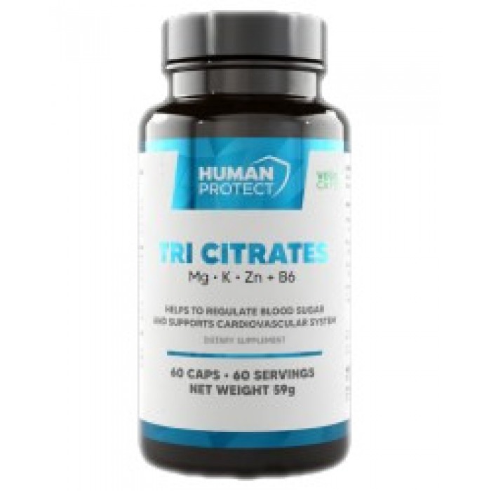 Human Protect - Tri Citrate | Magnesium + Potassium + Zinc / 60 капсули, 60 дози