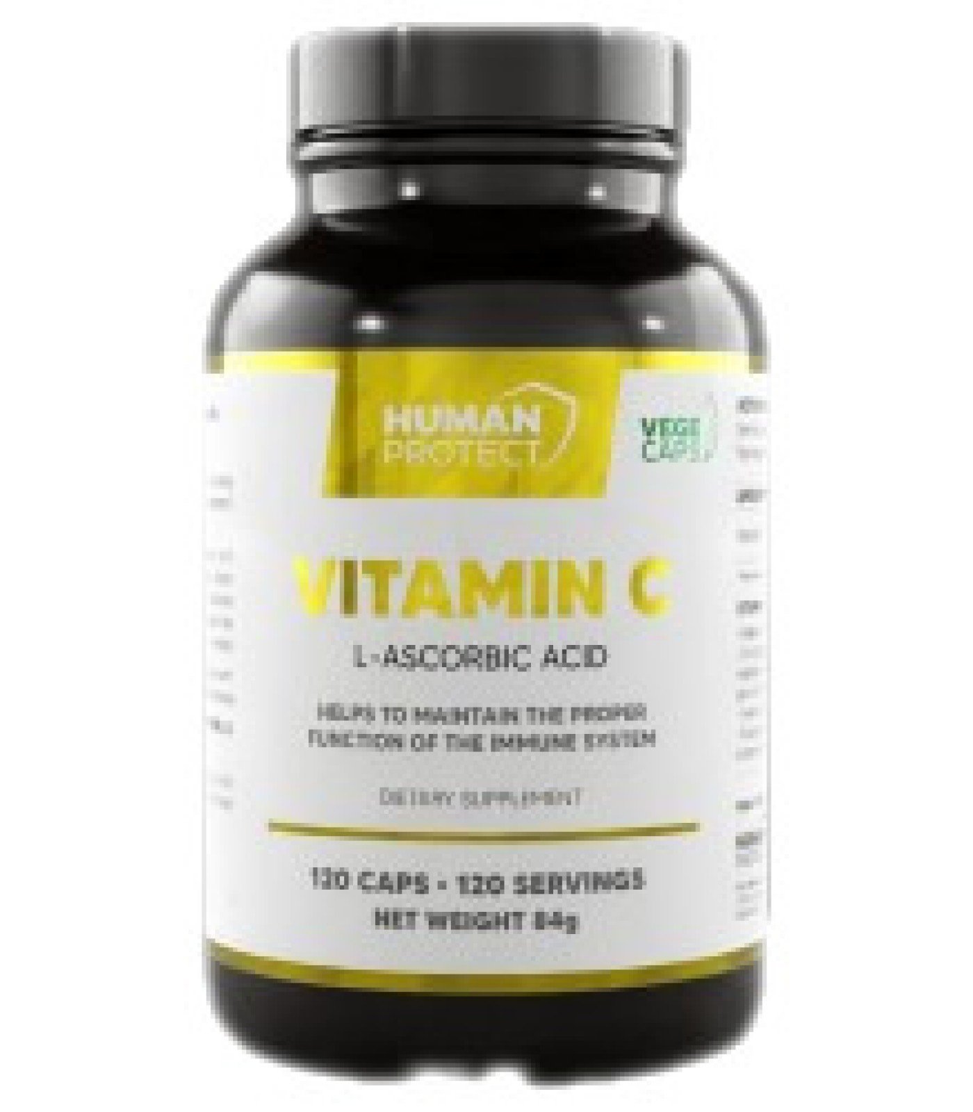 Human Protect - Vitamin C 500 mg | L-Ascorbic Acid / 120 капсули, 120 дози