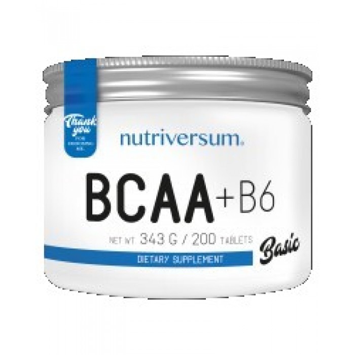 Nutriversum - BCAA + B6 Tablets / 200 tabs.