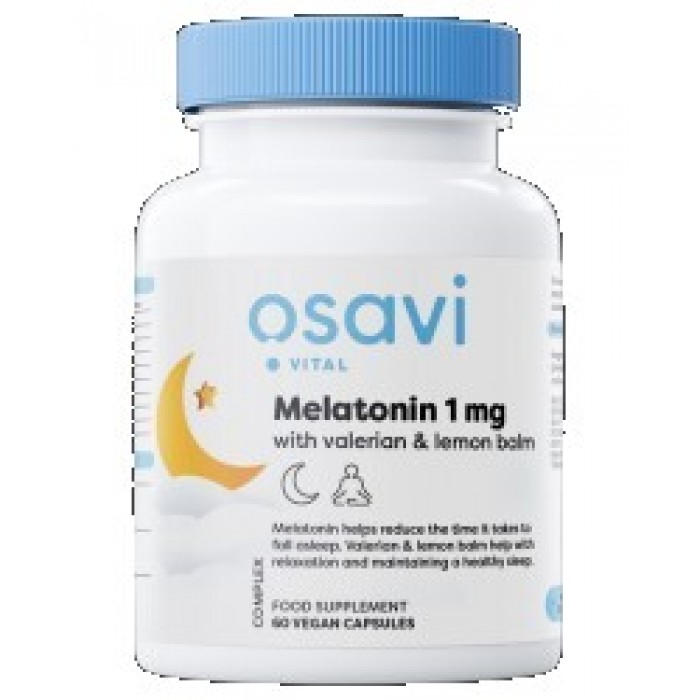 Osavi - Melatonin with Valerian & Lemon Balm / 60 капсули