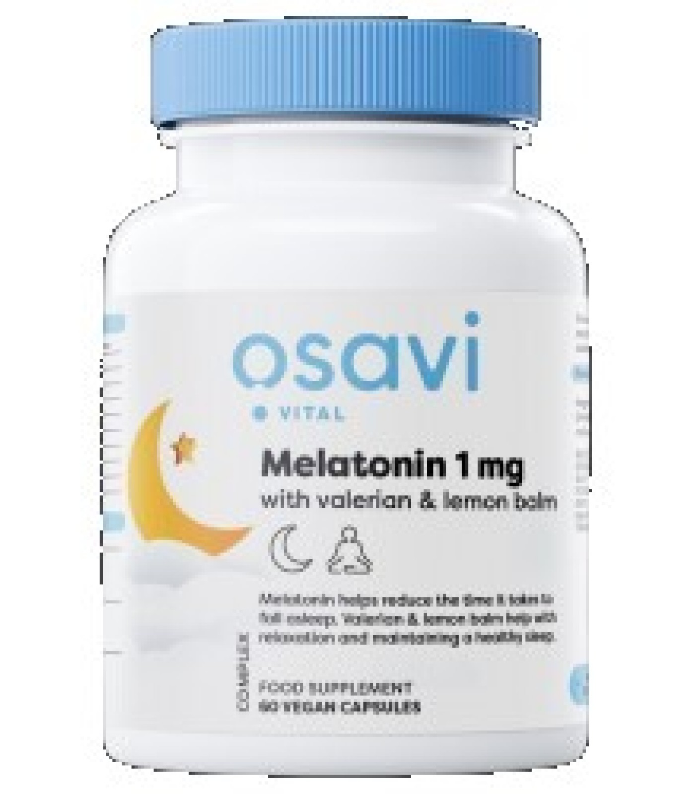 Osavi - Melatonin with Valerian & Lemon Balm / 60 капсули