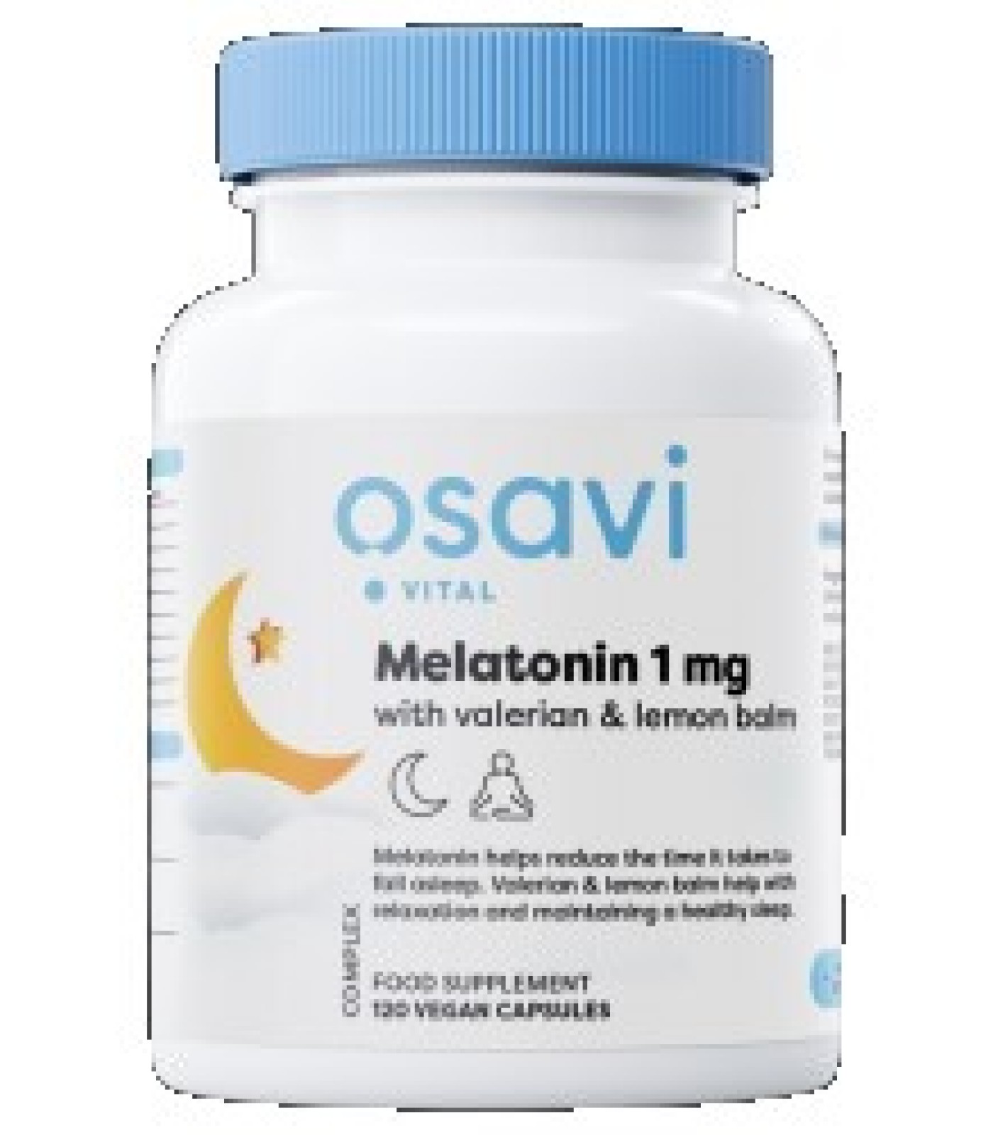 Osavi - Melatonin with Valerian & Lemon Balm / 120 капсули