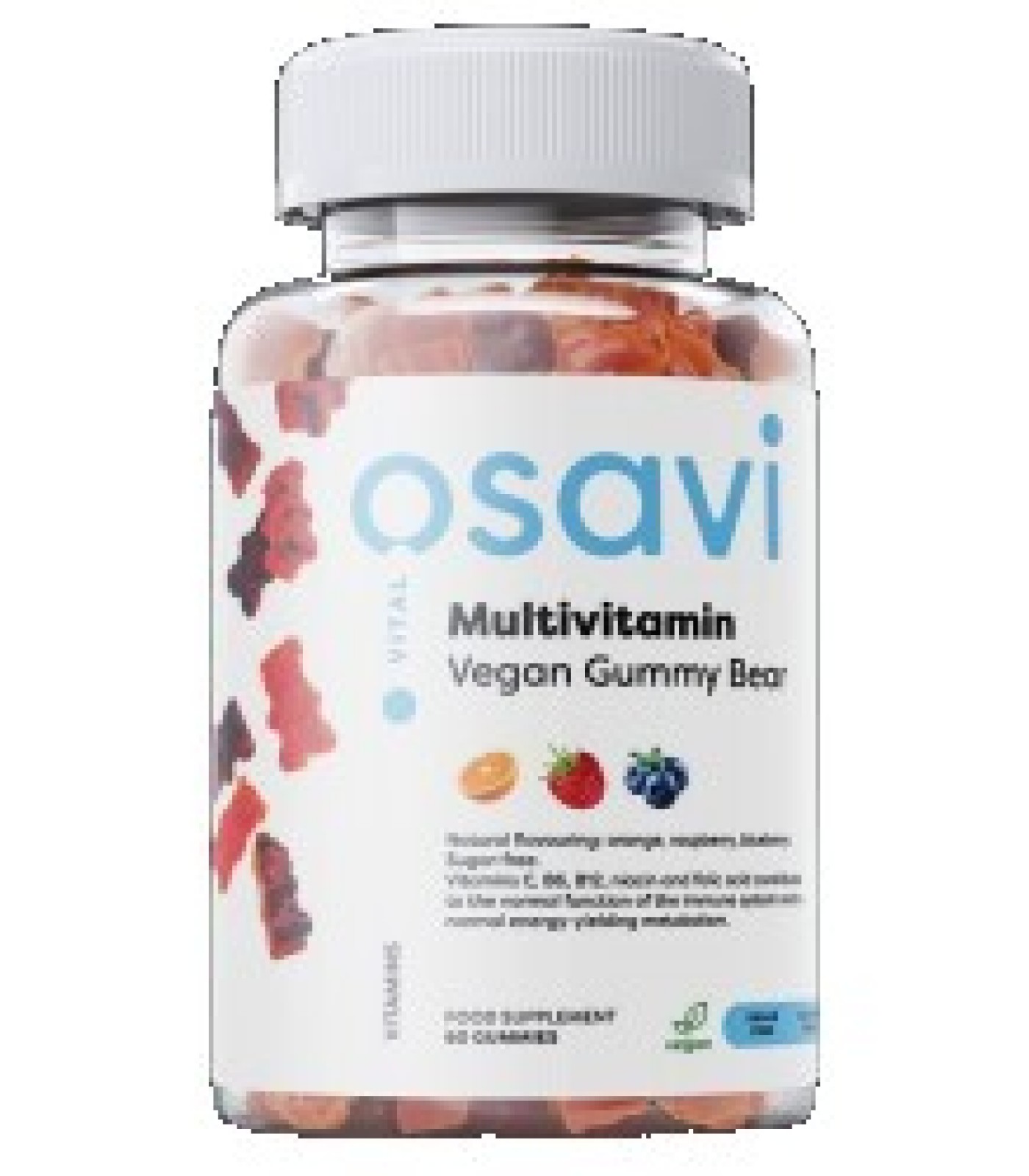 Osavi - Multivitamin Vegan Gummy Bear | Orange, Raspberry, Blueberry