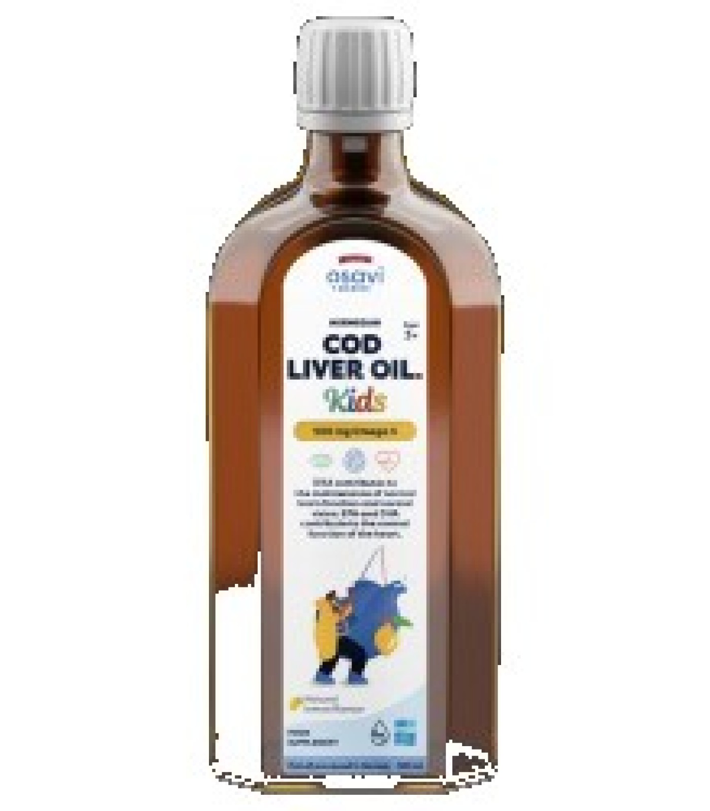 Osavi - Norwegian Cod Liver Oil Kids | Lemon Flavored Liquid Omega / 250 мл