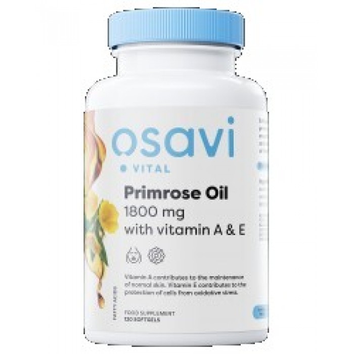 Osavi - Primrose Oil 1800 mg | with Vitamin A & E / 120 Гел капсули