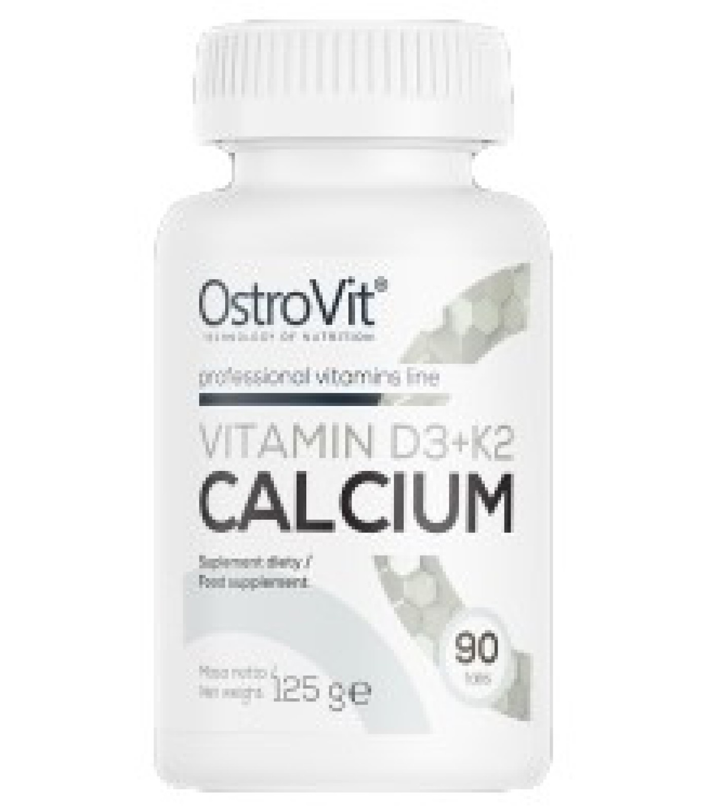 OstroVit - Vitamin D3 2000 + K2 100 mcg + Calcium / 90tabs.