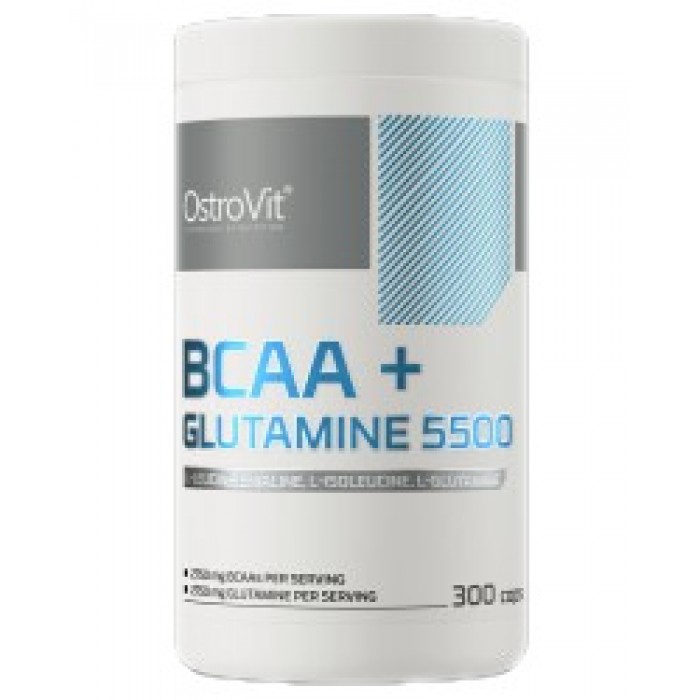 OstroVit - BCAA + Glutamine 5500 mg / 300 капсули, 60 дози