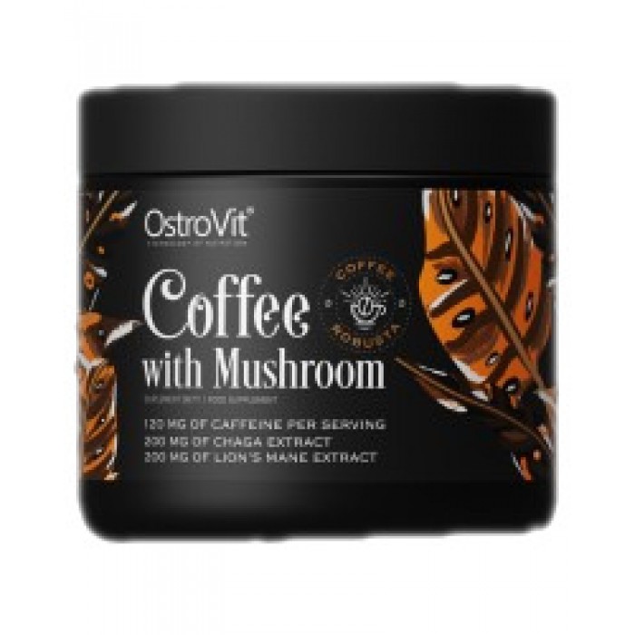 OstroVit - Coffee with Mushroom | Natural Robusta with Chaga, Lion's Mane, Caffeine & L-Theanine / 150 грама, 21 дози