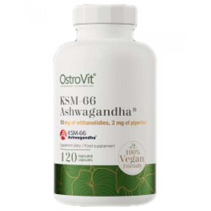 OstroVit - KSM-66 Ashwagandha® 200 mg / Vege Caps / 120 капсули, 120 дози