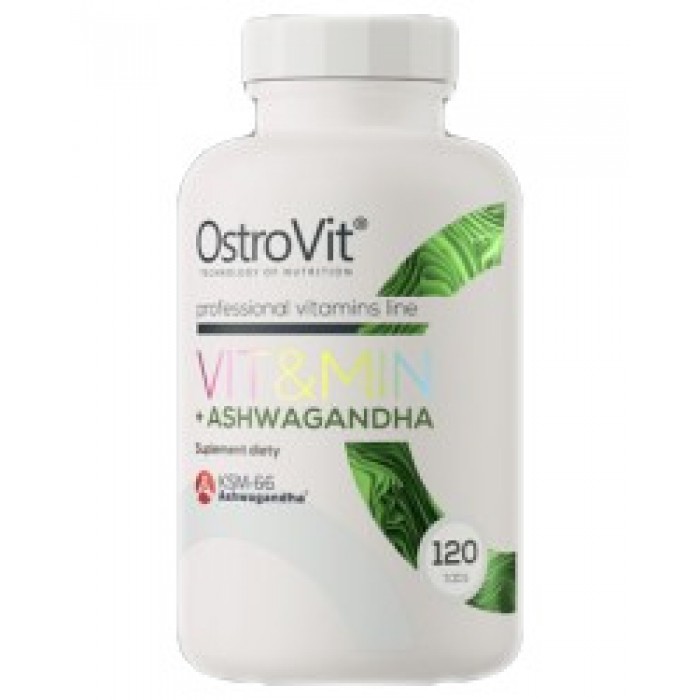 OstroVit - Vit&Min + Ashwagandha | Multivitamin Formula + KSM-66® / 120 Таблетки, 60 дози