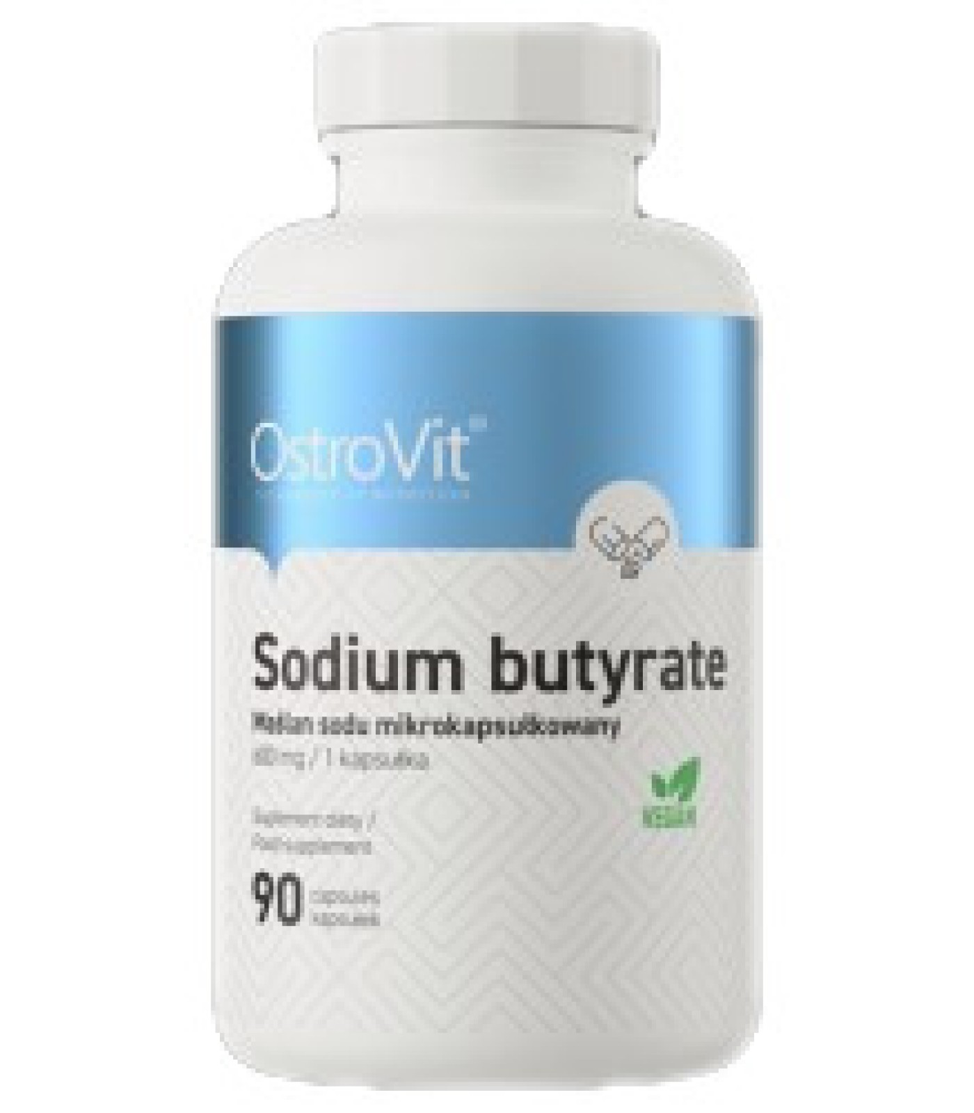 OstroVit - Sodium Butyrate 600 mg / 90 капсули, 90 дози