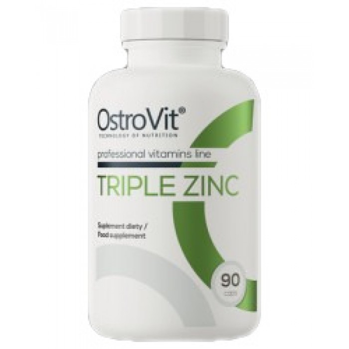 OstroVit - Triple Zinc / Gluconate + Picolinate + Citrate / 90 капсули, 90 дози