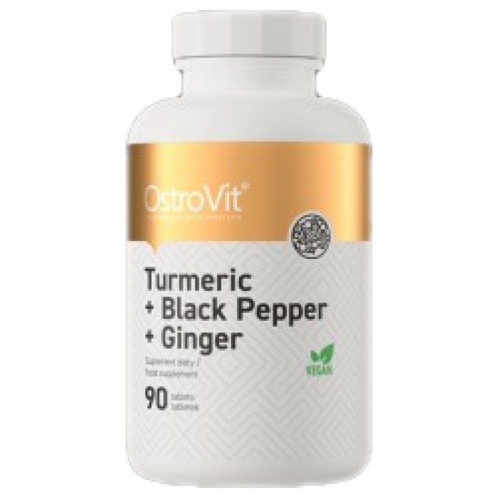 OstroVit - Turmeric + Black Pepper + Ginger / 90 Таблетки, 90 дози