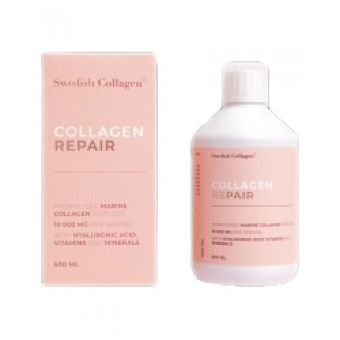 Swedish Collagen - Collagen Repair Liquid | Hydrolyzed Marine Collagen Peptides with Hyaluronic Acid, Vitamins and Minerals / 500 мл, 20 дози