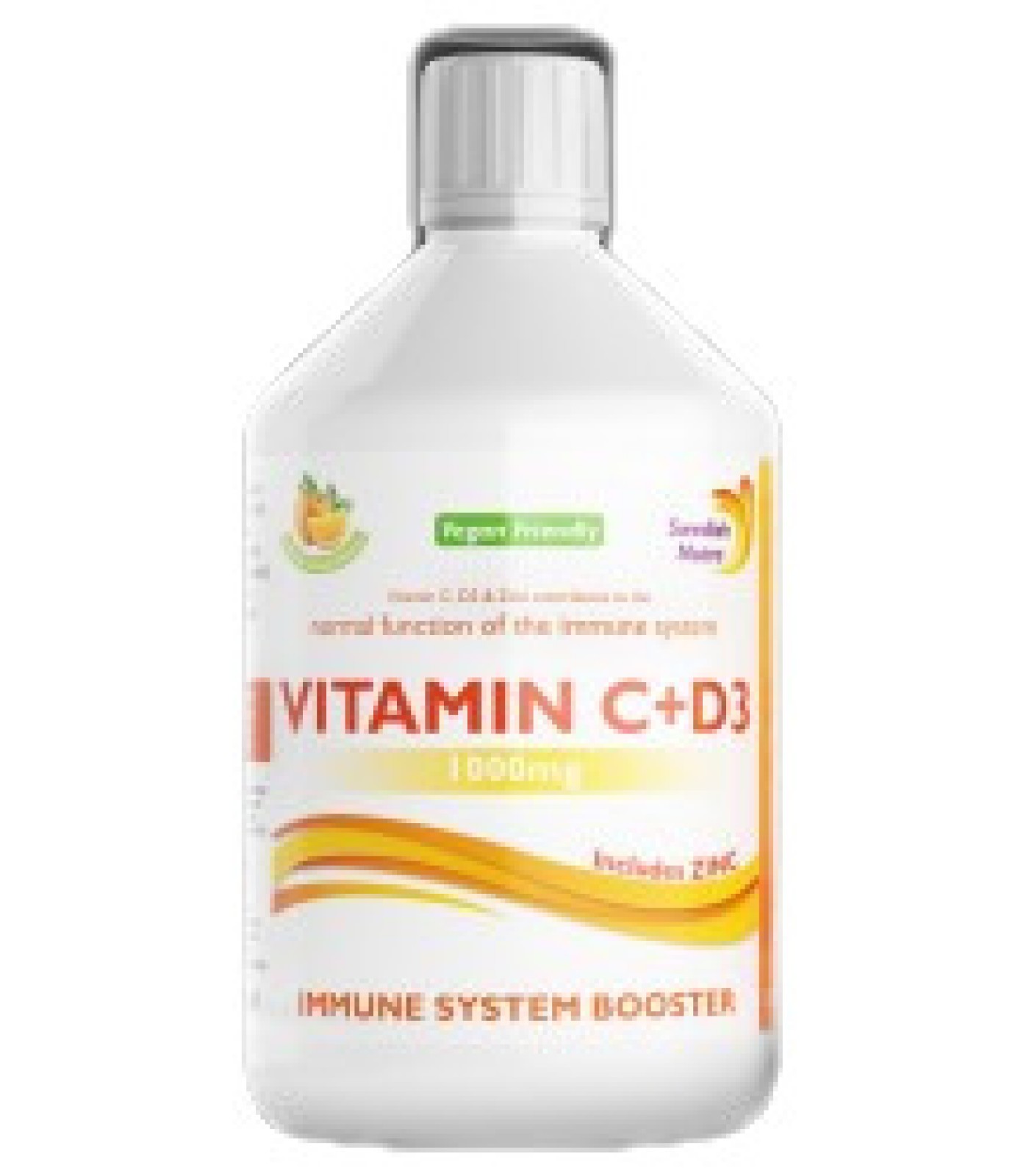 Swedish Nutra - Vitamin C + D3 and Zinc | Immune System Booster / 500 мл, 33 дози​