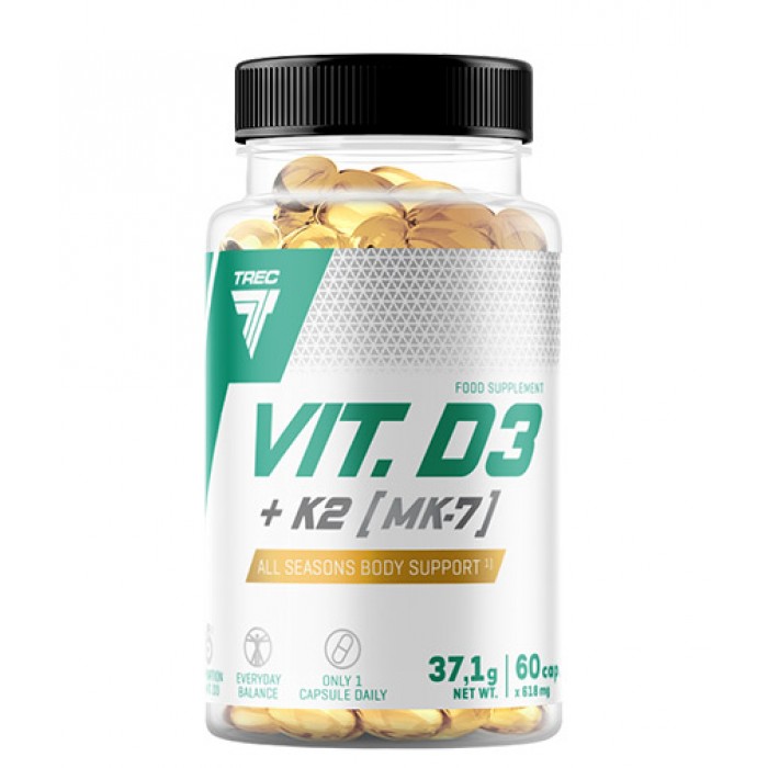 TREC NUTRITION Vitamin D3 + K2 (MK-7) / 60 Caps