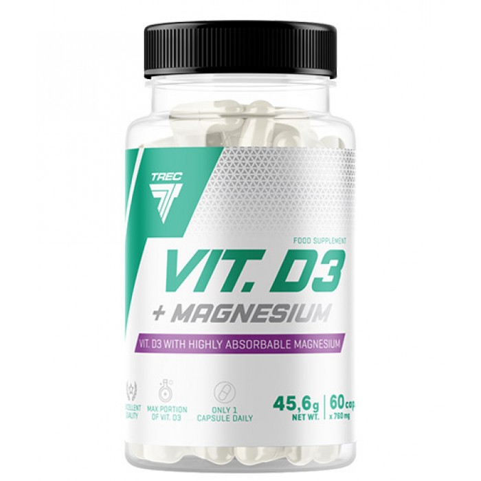 TREC NUTRITION Vitamin D3 + Magnesium / 60 Caps