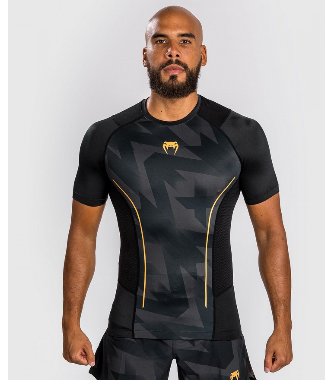 Рашгард - Venum Razor Rashguard Short Sleeves - Black/Gold