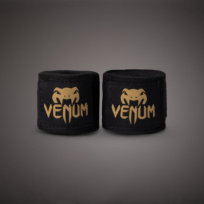 Venum Kontact Boxing Hand Wraps - Black/Gold - 4.5m (180 in)