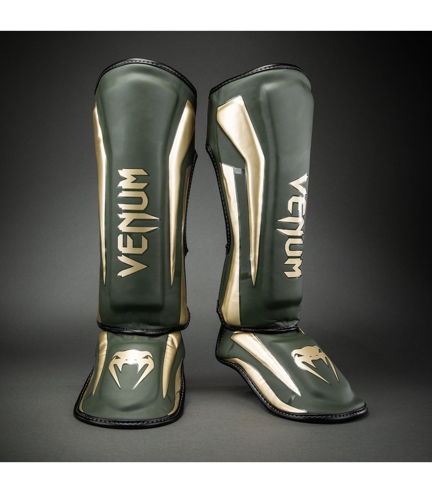 Venum Elite Shin Guards - Khaki